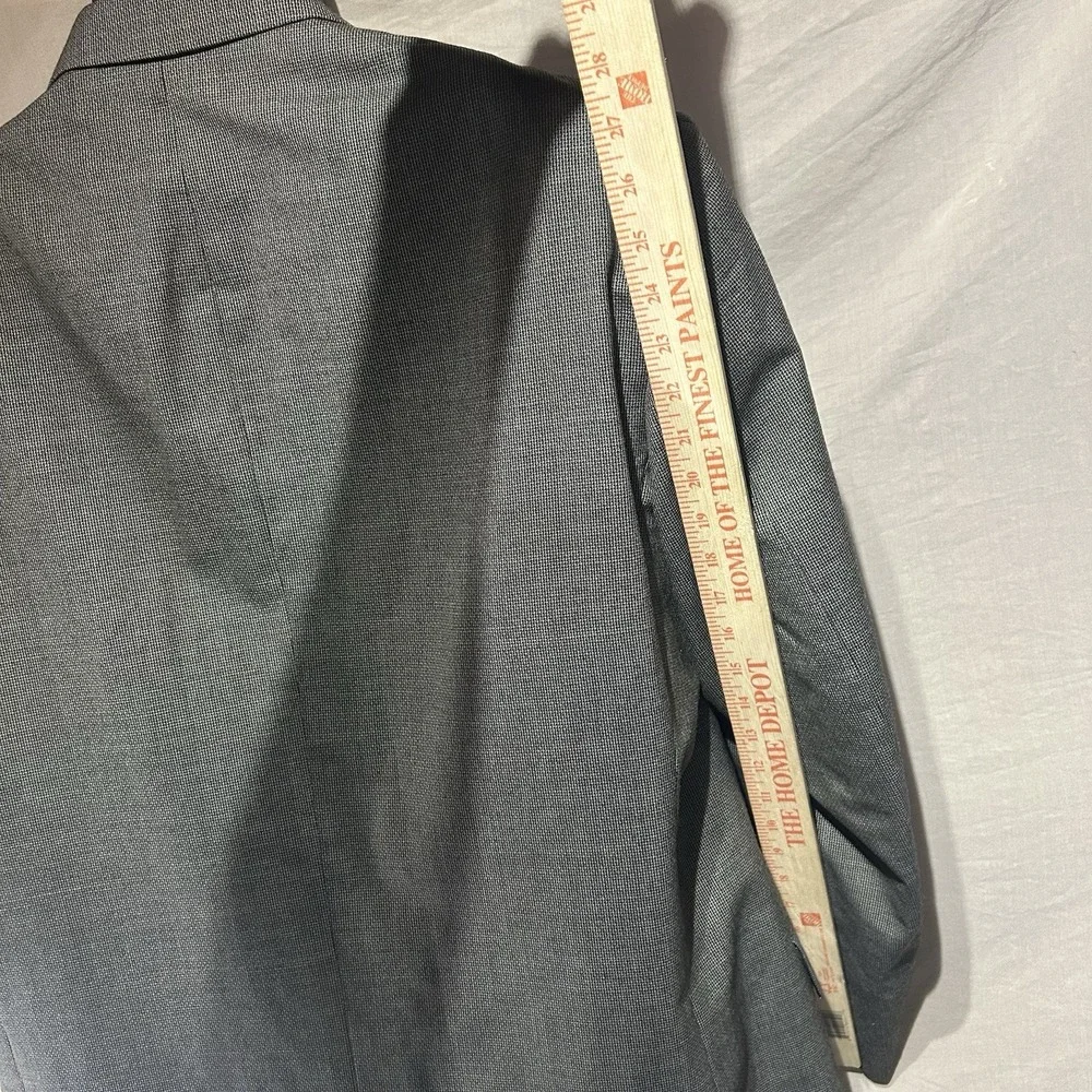 Vintage Chereskin Suit Jacket Blazer 46L Grey Micro Check 3 Button Macedonia